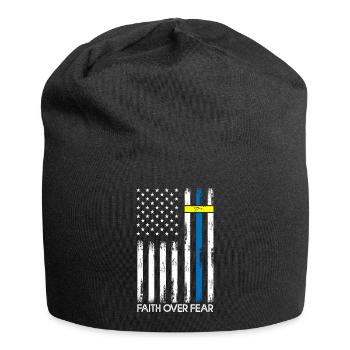 La foi sur la peur Ukraine Amérique Jésus Religion - Bonnet en jersey - noir - Devant