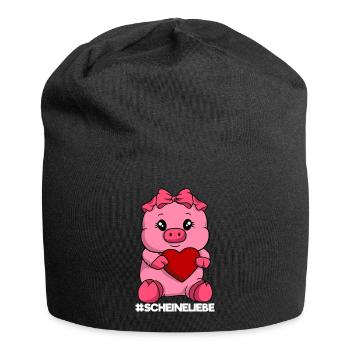 Schweineliebe Schwein mit Herz Liebe - Jersey-Beanie - Schwarz - Vorne