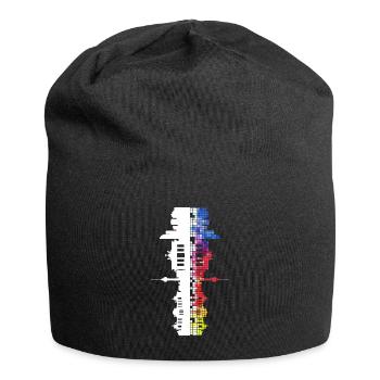 Berlin Germany City Skyline Pixel Colorful - Jersey Beanie - black - Front