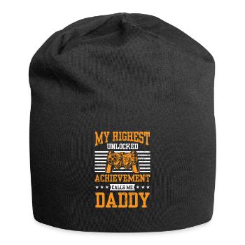 Höchste Leistung nennt mich Daddy Videospieler - Jersey-Beanie - Schwarz - Vorne