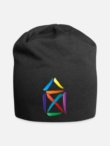 buntes haus - Jersey-Beanie - Schwarz
