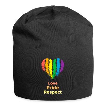 Amour Fierté Respect. Rainbow Heart pour Oslo - Bonnet en jersey - noir - Devant