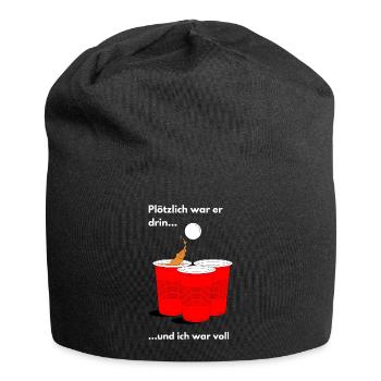Saufurlaub Plötzlich er drin ich war voll Alkohol - Jersey-Beanie - Schwarz - Vorne