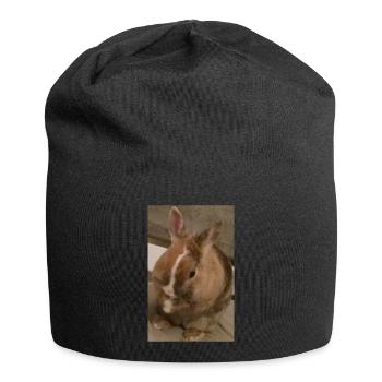 Kaninchen - Jersey-Beanie - Schwarz - Vorne