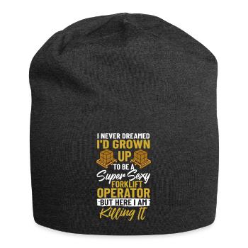 Gabelstapler Fahrer Stapler Hubstapler Hubwagen - Jersey-Beanie - Anthrazit - Vorne
