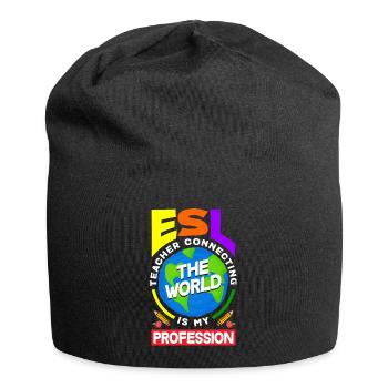 ESL Teacher Linguist Multilingual Teaching - Jersey Beanie - black - Front