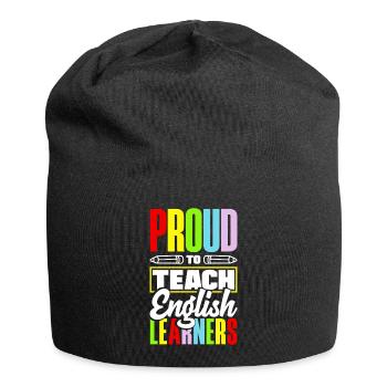 ESL Teacher Linguist Multilingual Teaching Proud - Jersey Beanie - black - Front