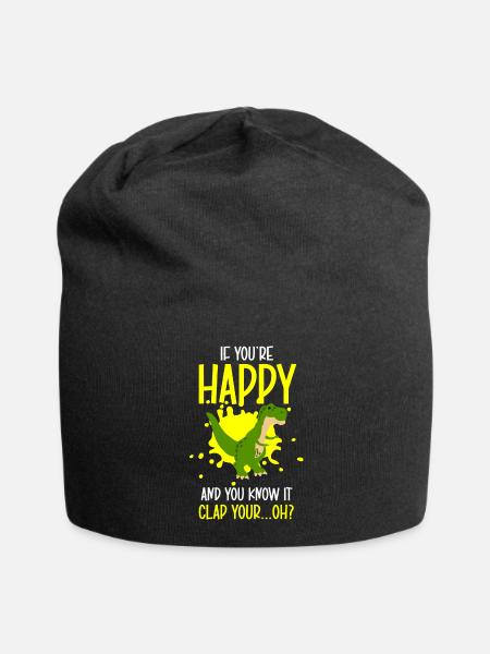 T-Rex Dinos Fossil - Jersey-Beanie - Schwarz