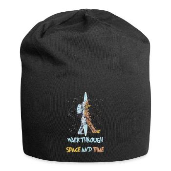 Astronaut geht durch Raum & Zeit Dimension Portal - Jersey-Beanie - Schwarz - Vorne