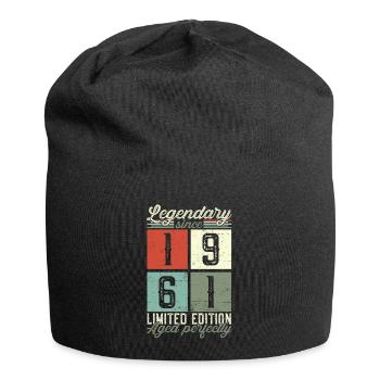 Legendary since 1961 61st birthday gift funny - Jersey Beanie - black - Front