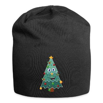 Happy Christmas Tree - Jersey-Beanie - Schwarz - Vorne