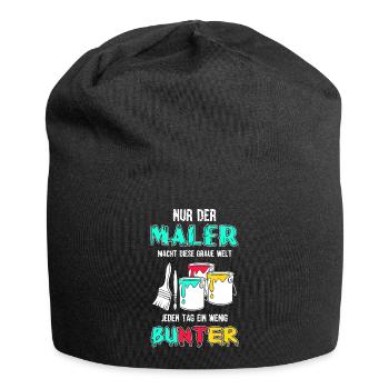 Dieser Maler macht die Welt bunt - Jersey-Beanie - Schwarz - Vorne