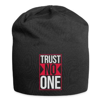 trust no one quote - Jersey Beanie - black - Front