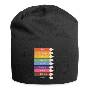 Bunte Stifte - Jersey-Beanie - Schwarz - Vorne