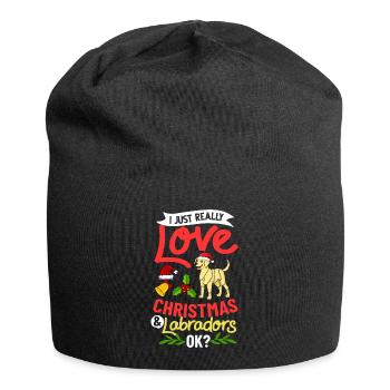 Labrador Retriever Dog Puppy Propriétaire Noël - Bonnet en jersey - noir - Devant