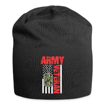 Military Soldier Veteran's Day - Thank You Army - Jersey Beanie - black - Front