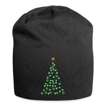 Weihnachtsbaum - Jersey-Beanie - Schwarz - Vorne