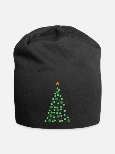 Weihnachtsbaum - Jersey-Beanie - Schwarz