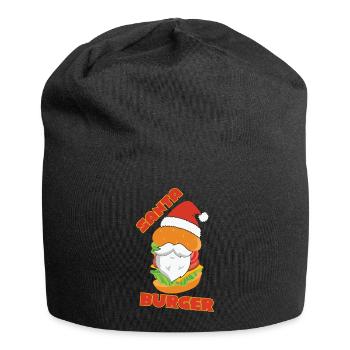Santa burger christmas fast food - Jersey Beanie - black - Front