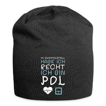 Verrücktheit kommt von allein Lustige Pflegerin Kr - Jersey-Beanie - Schwarz - Vorne