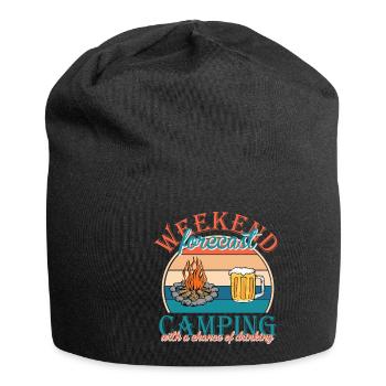 Camping Camper Outdoor Sommer Design - Jersey-Beanie - Schwarz - Vorne
