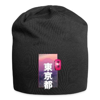 TOKIO, JAPAN - Jersey-Beanie - Schwarz - Vorne