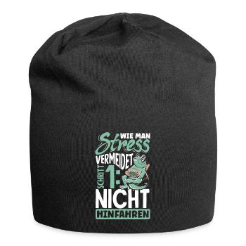 Avoid stress Don't go there Colleague Faulenzer - Jersey Beanie - black - Front