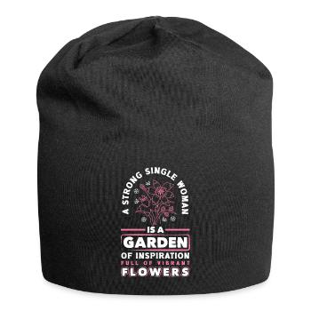 A Strong Single Woman Is A Garden Of Flowers - Jersey Beanie - black - Front