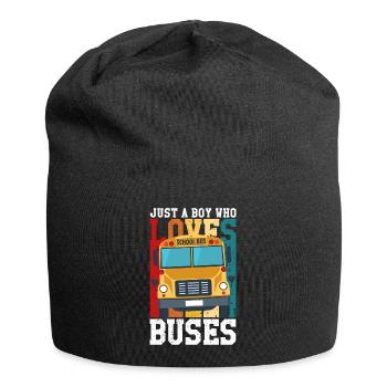 Vintage Just a boy who loves Buses - Bonnet en jersey - noir - Devant
