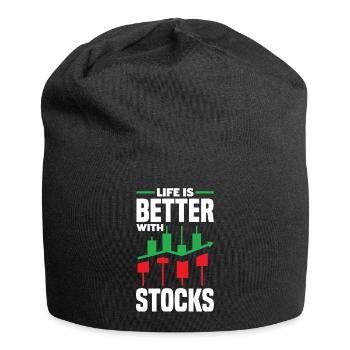 Life Is Better With Stocks Trading Day Investor - Jersey Beanie - black - Front