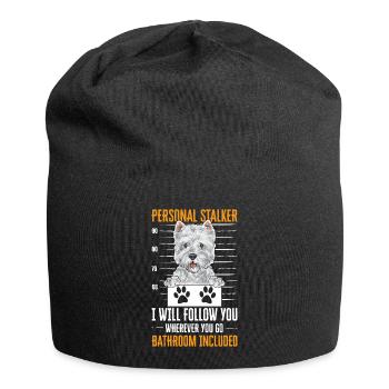West Highland White Terrier Westie - Jersey-Beanie - Schwarz - Vorne