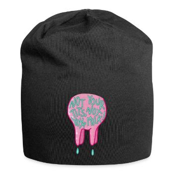 Not your tits, not your milk lustiger Spruch vegan - Jersey-Beanie - Schwarz - Vorne