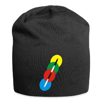 Kanal 1 groß - Jersey-Beanie - Schwarz - Vorne