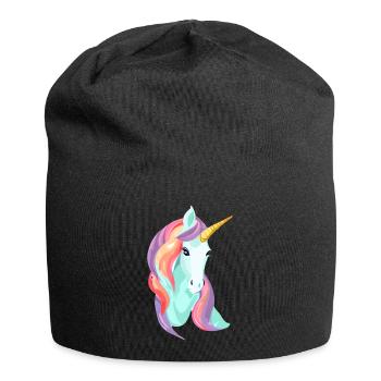 Einhorn Unicorn Mädchen Fabeltier Einhörner - Jersey-Beanie - Schwarz - Vorne