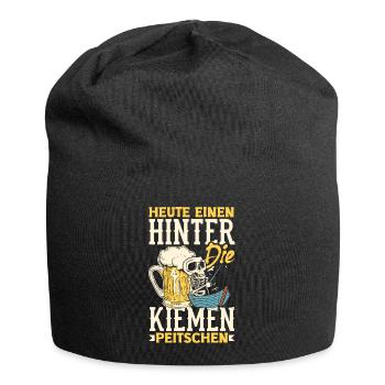 Heute einen hinter die Kiemen peitschen Bier - Jersey-Beanie - Schwarz - Vorne
