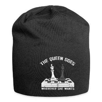 Lusitger Schachspieler Spruch I Schach - Jersey-Beanie - Schwarz - Vorne