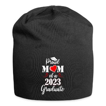 Stolze Mutter eines Absolventen der Klasse 2023 - Jersey-Beanie - Schwarz - Vorne
