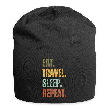 EAT TRAVEL SLEEP REPEAT - Jersey Beanie - black - Front