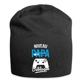 Fête des pères - Niveau Papa débloqué - Cadeau - Bonnet en jersey - noir - Devant