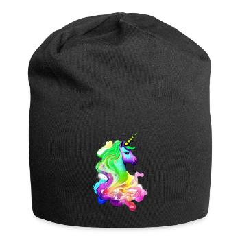 Einhorn Fabeltier Mädchen Einhörner Unicorn - Jersey-Beanie - Schwarz - Vorne