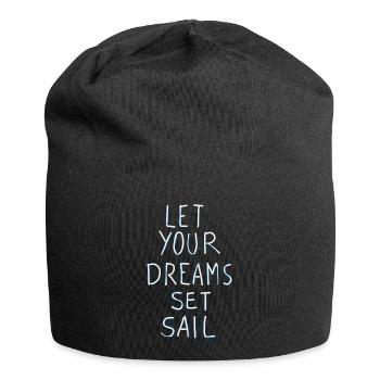 Let your dreams set sail, Träume in See stechen - Jersey-Beanie - Schwarz - Vorne