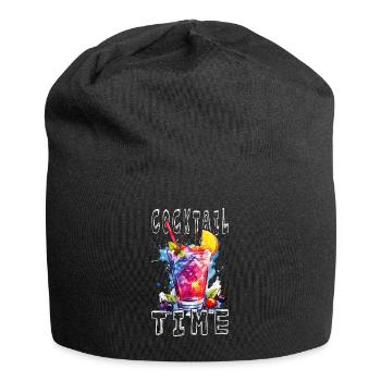 Cocktail Time Summer Beach Party Bar Club Drink - Jersey Beanie - black - Front