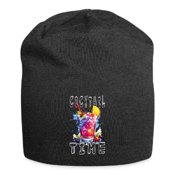Cocktail Time Summer Beach Party Bar Club Drink - Jersey Beanie - charcoal grey - Front