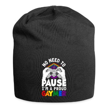 No need to pause - I'm a proud gaymer LGBTQ+ - Jersey-Beanie - Schwarz - Vorne