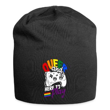 Queer and here to play LGBTQ+ Gamer - Jersey-Beanie - Schwarz - Vorne