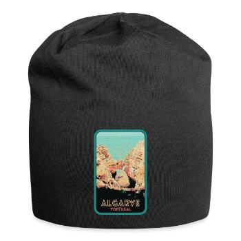 Emblematische Klippen der Algarve: Originalansicht - Jersey-Beanie - Schwarz - Vorne