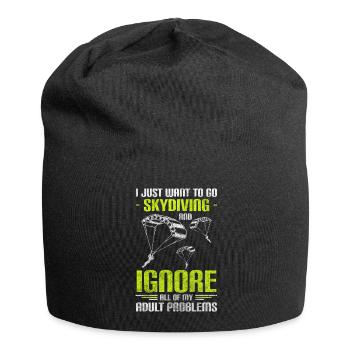 Skydiver Sky Extreme Sports Flying - Jersey Beanie - black - Front