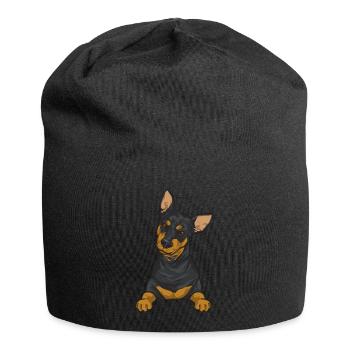 Miniature Pinscher Rehpinscher Min Pin Dog - Jersey Beanie - black - Front