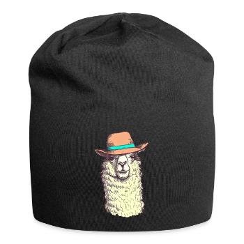 Lustiges Hut-Lama - Jersey-Beanie - Schwarz - Vorne