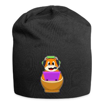 Secrétaire de hamster, bureau d’ordinateur portable - Bonnet en jersey - noir - Devant
